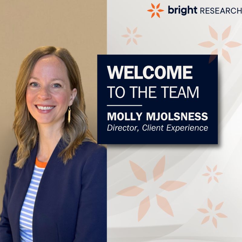 Molly Mjolsness, the new Director of Client Experience at Bright Research.